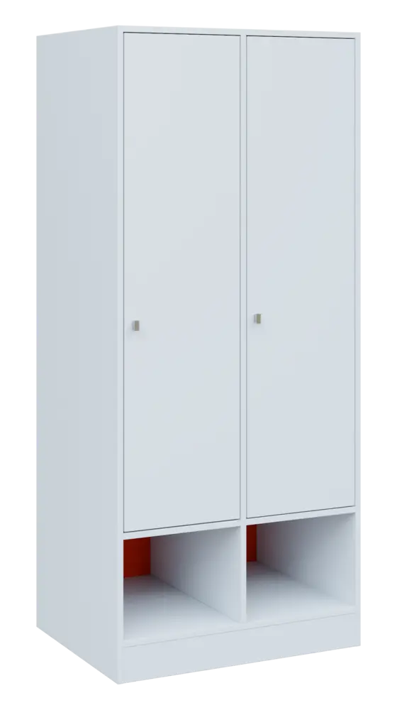 QN 5 - 8STN skříň šatní, 2-dveřová, pravá, 1830x400x400, bílá/pomeranč